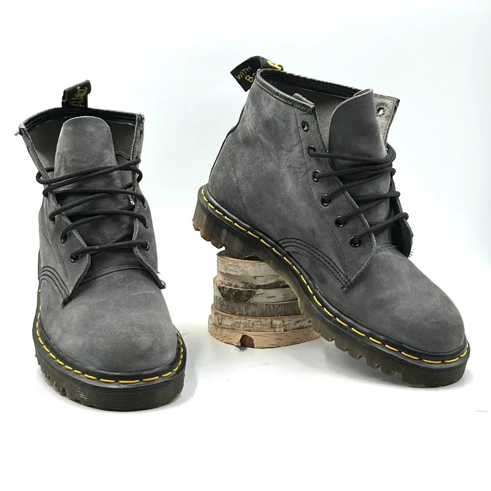 Dr Martens Grey Suede Boots - Picture 1 of 10